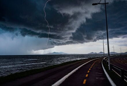 Céu com nuvens e tempo instável em Santa Catarina
