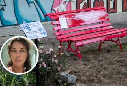 Banco vermelho instalado em memorial à Catarina Kasten foi um dos primeiros da UFSC