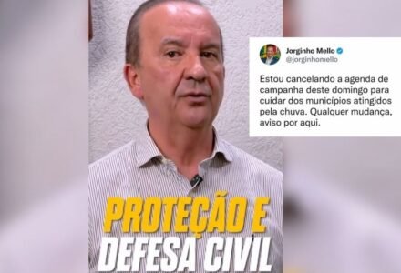 Jorginho Mello cancelou a agenda de campanha
