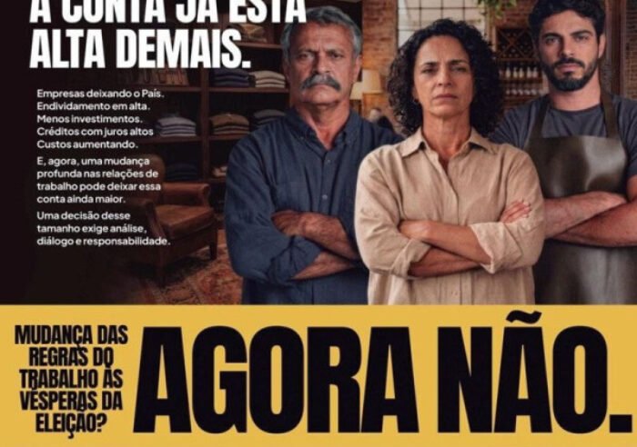 Material institucional da campanha da CNC e Fecomércio SC sobre a PEC da jornada de trabalho
