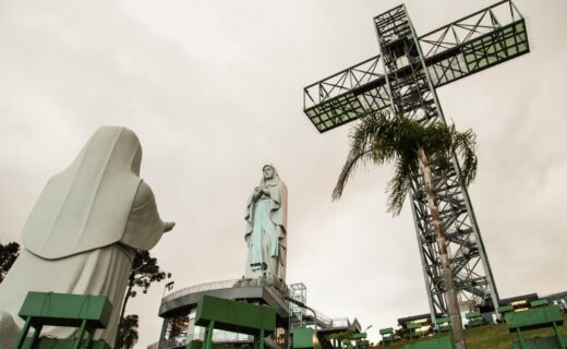 Vista do Santuário de Nossa Senhora de Lourdes no município de Ituporanga, em Santa Catarina