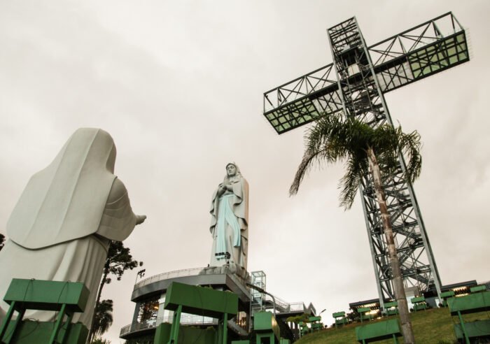Vista do Santuário de Nossa Senhora de Lourdes no município de Ituporanga, em Santa Catarina