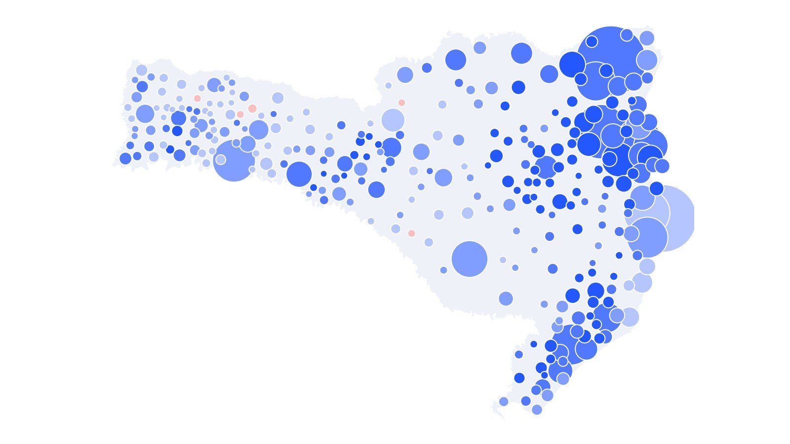Mapa mostra como catarinenses votaram para presidente em 2026.Foto: Núcleo de Dados do Grupo ND