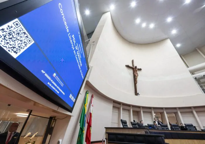 Plenário da Assembleia Legislativa de Santa Catarina durante sessão extraordinária