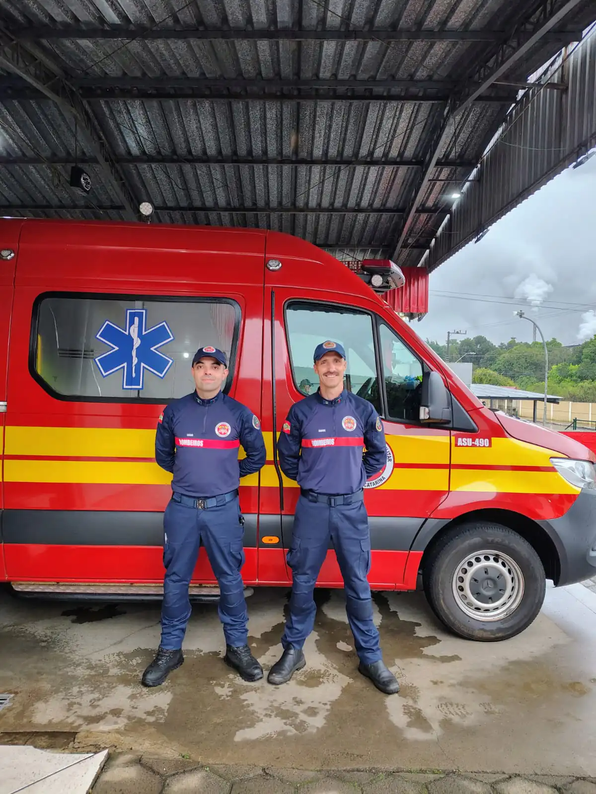 Fachada do quartel do Corpo de Bombeiros Militar de Fraiburgo.